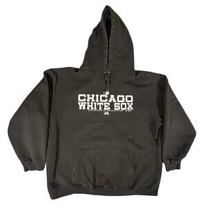 VTG Chicago White Sox Hoodie Men's Size L Black Authentic‎ Collection Y2K 2005